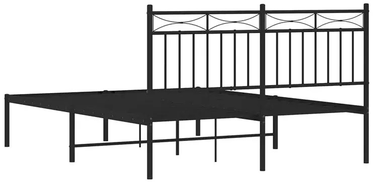 Czarne metalowe łóżko jednoosobowe 120x200 cm A7-F87