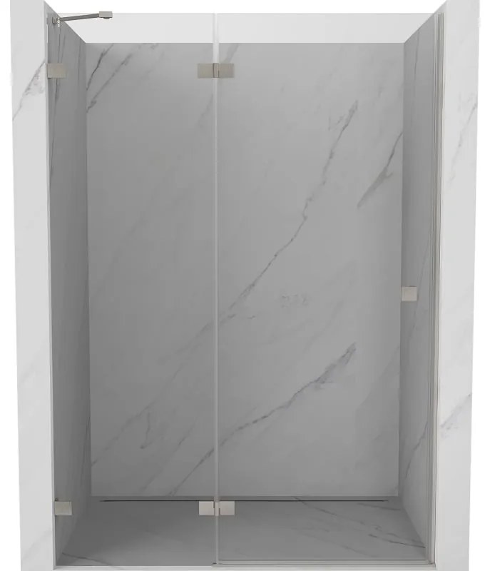 Mexen Lunar drzwi prysznicowe uchylne lewe 140 cm, transparent, nikiel szczotkowany - 834-140-000-97-00-L