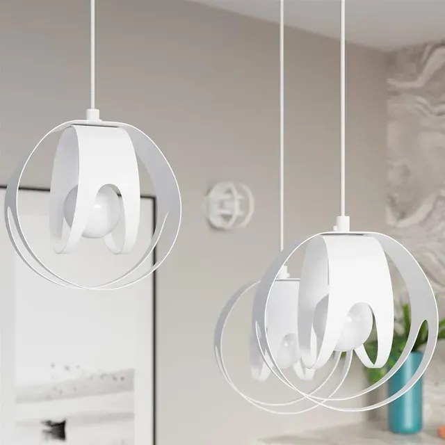 Biała industrialna lampa wisząca ze stali - A189 H8-S62