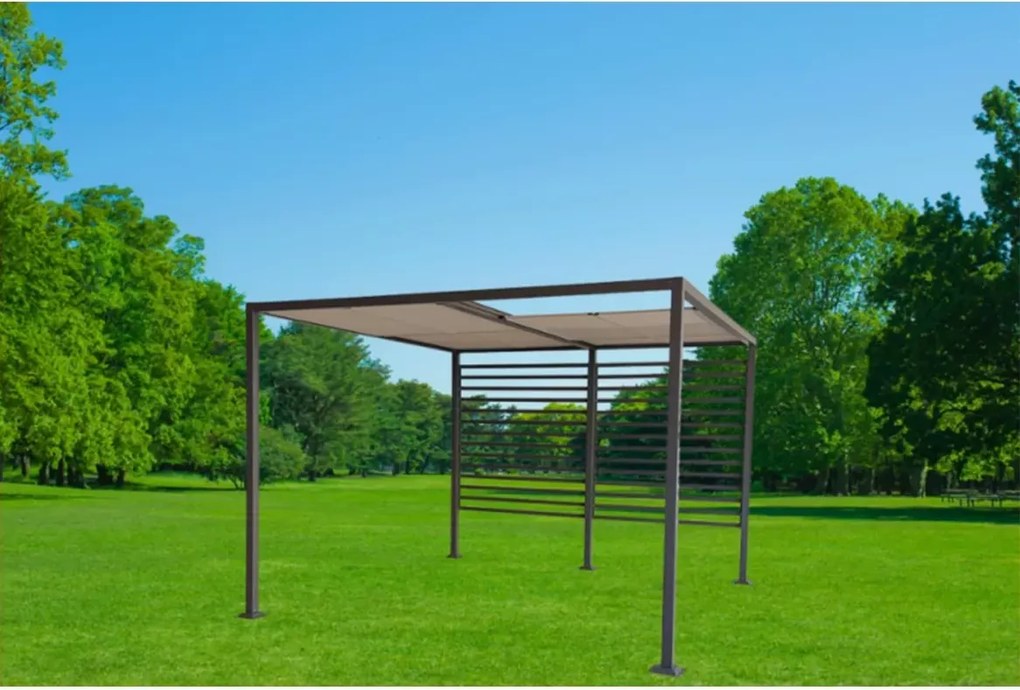 Natis – elegancka pergola tarasowa z rozsuwanym zadaszeniem i aluminiową konstrukcją
