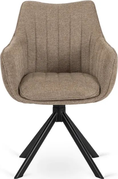 Zestaw Stół Rozkładany VERONA 160-240 cm Dąb/Czarny i 4 Krzesła MUMBAI Beżowe