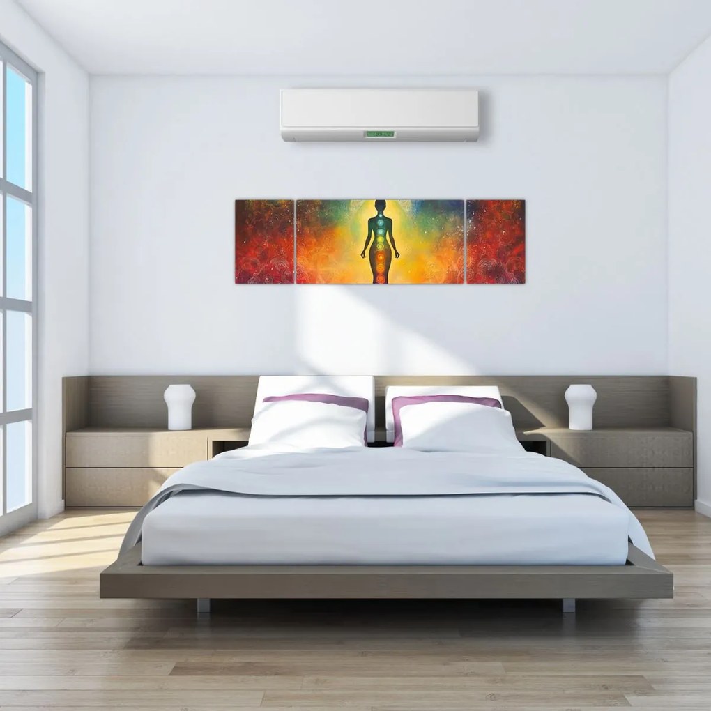 Obraz - Kobieta i czakry (170x50 cm)