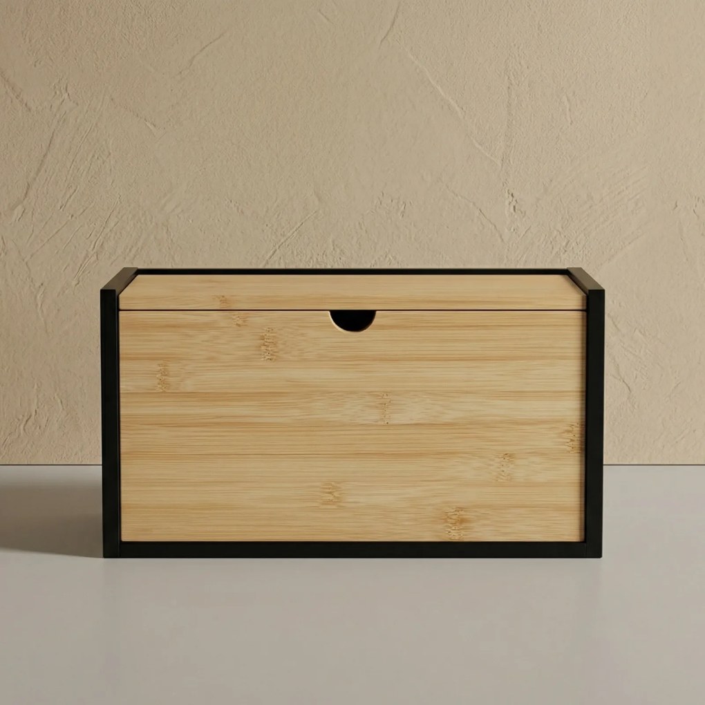Bambusowy chlebak CADRE, dwustronnie otwierany, 20 x 33 x 20 cm