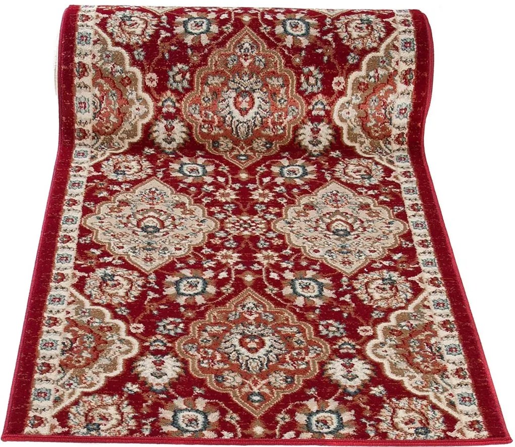Czerwony elegancki chodnik retro na metry D8-W02