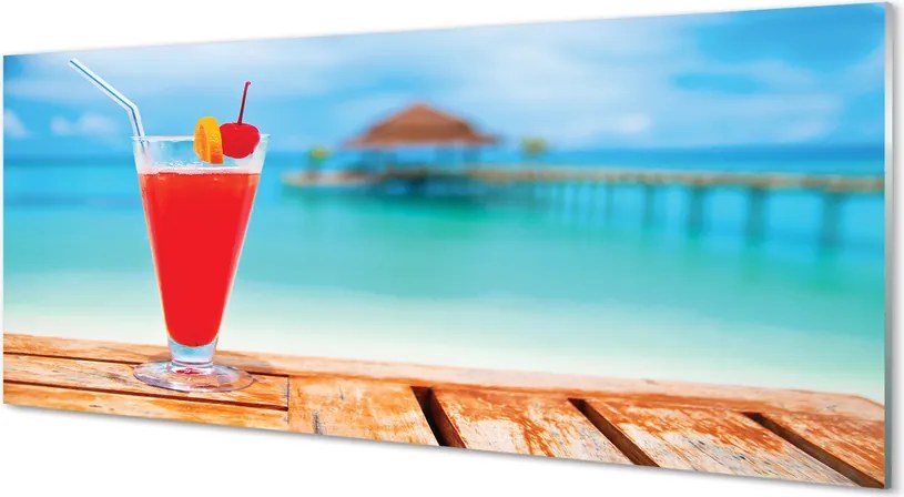 Szkło Ozdobne do Kuchni Drink na Tropikalnej Plaży