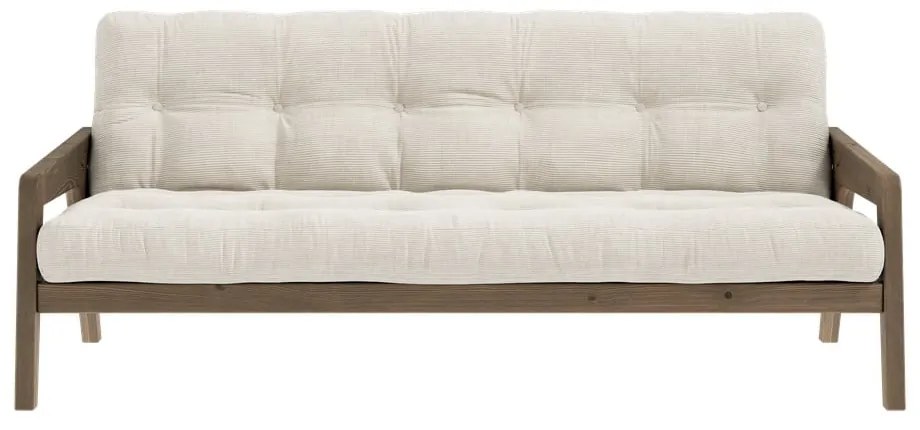 Beżowa sztruksowa rozkładana sofa 204 cm Grab – Karup Design