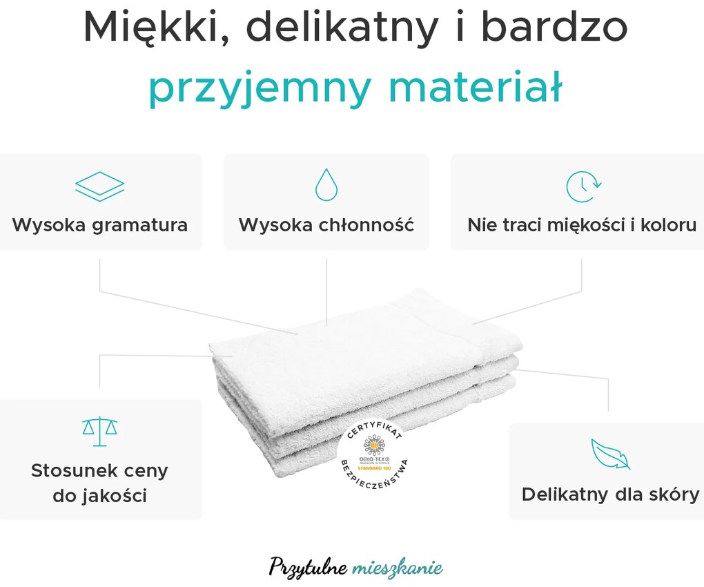 Ręcznik Classic czarny 30x30 cm, 100% bawełna