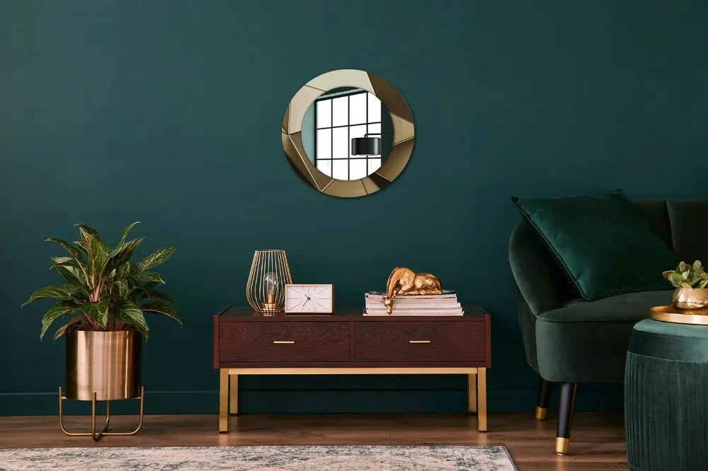 Lustro z nadrukiem okrągłe Nowoczesna abstrakcja