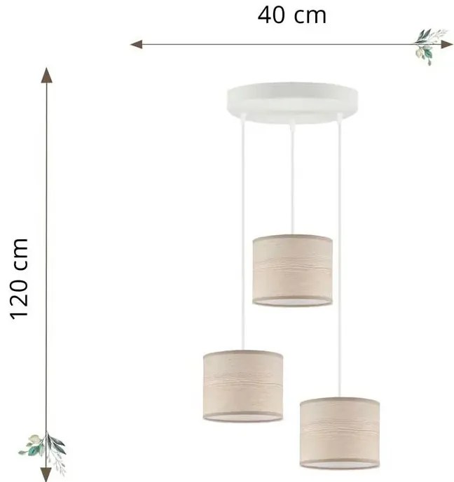Regulowany żyrandol z abażurami na stalowym stelażu - S4-G68