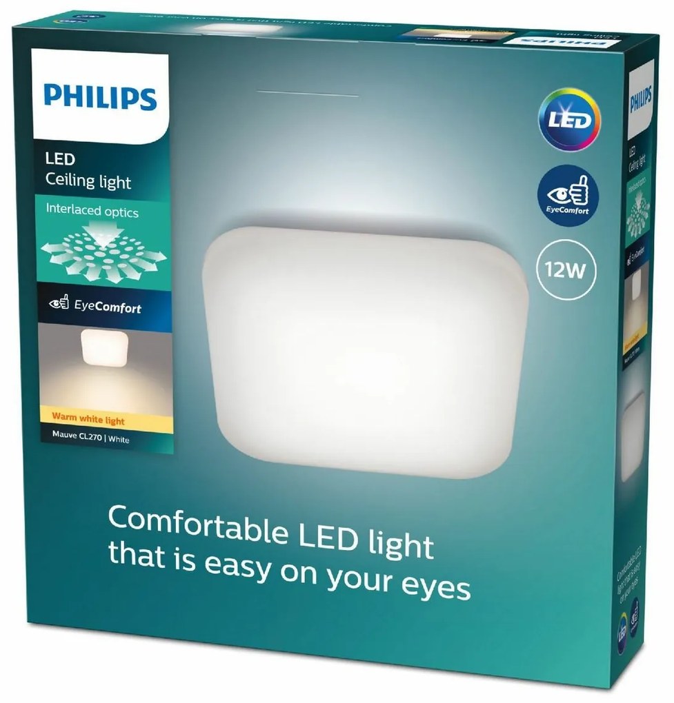 Philips 8720169195455 oprawa sufitowa LED Mauve 1x 12 W 1200 lm 2700 K, 26 x 26 cm