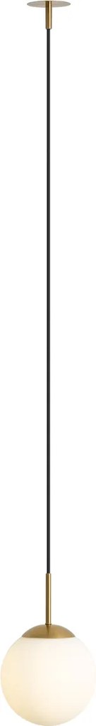 Lampa wisząca Art Deco złota ze szkłem opalowym IP44 - Flore