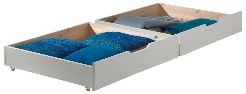 Białe szuflady pod łóżko dziecięce 2 szt. Pino – Vipack