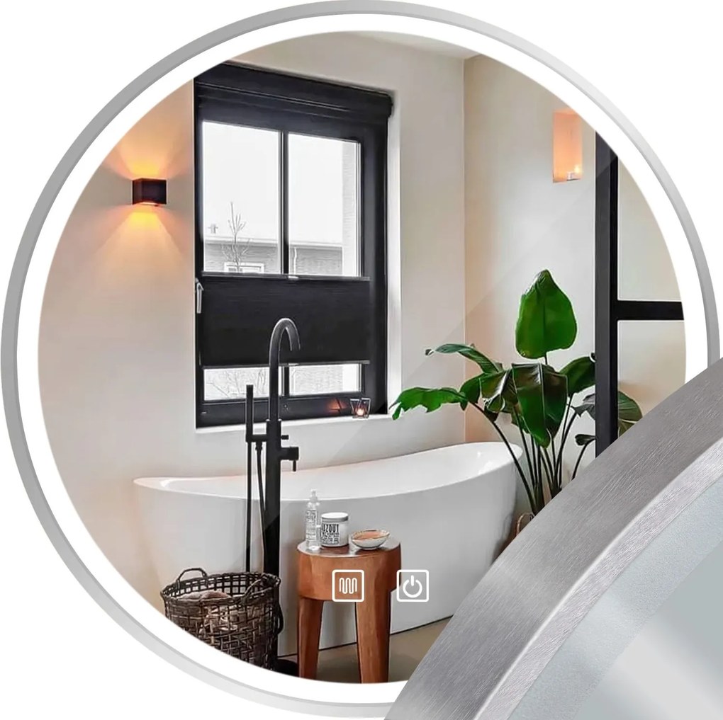 LUSTRO ŚCIENNE LED 80cm MMJ stal szczotkowana