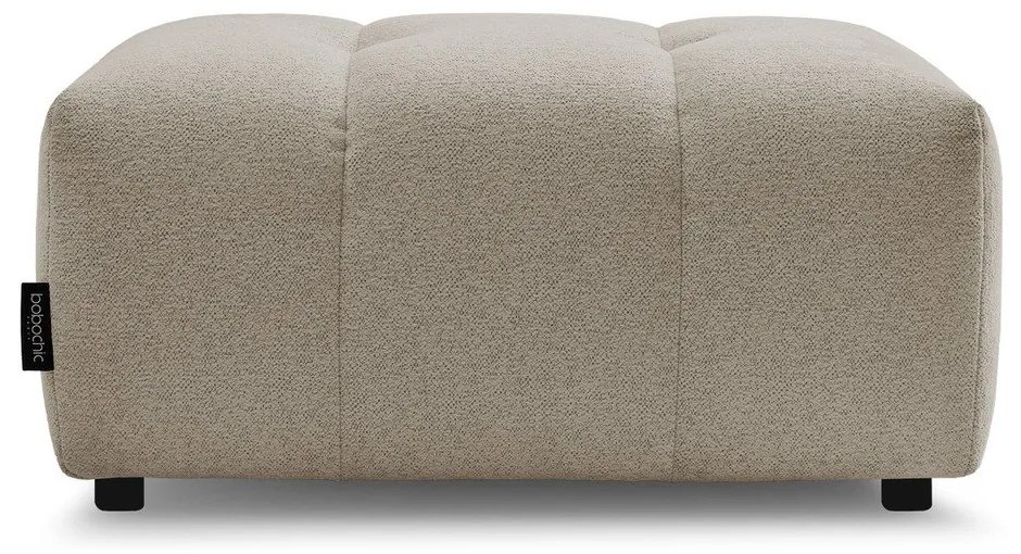 Beżowy podnóżek z tkaniny szenilowej Roxelane – Bobochic Paris