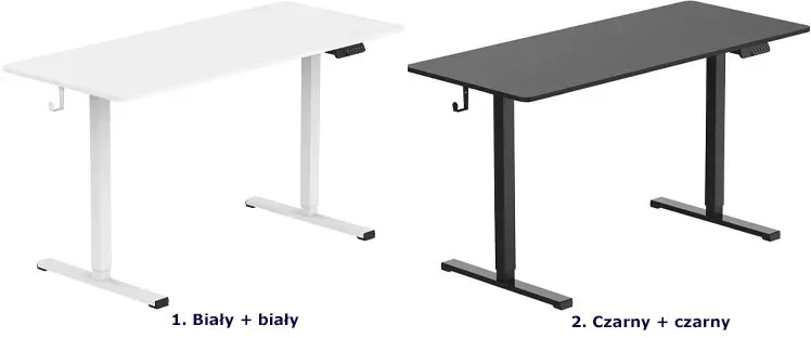 Białe biurko elektryczne do pracy na stojąco 140x60 - Evron 5X