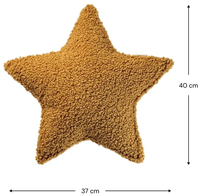 Brązowa poduszka na sofę dziecięcą z materiału bouclé Star – Wigiwama