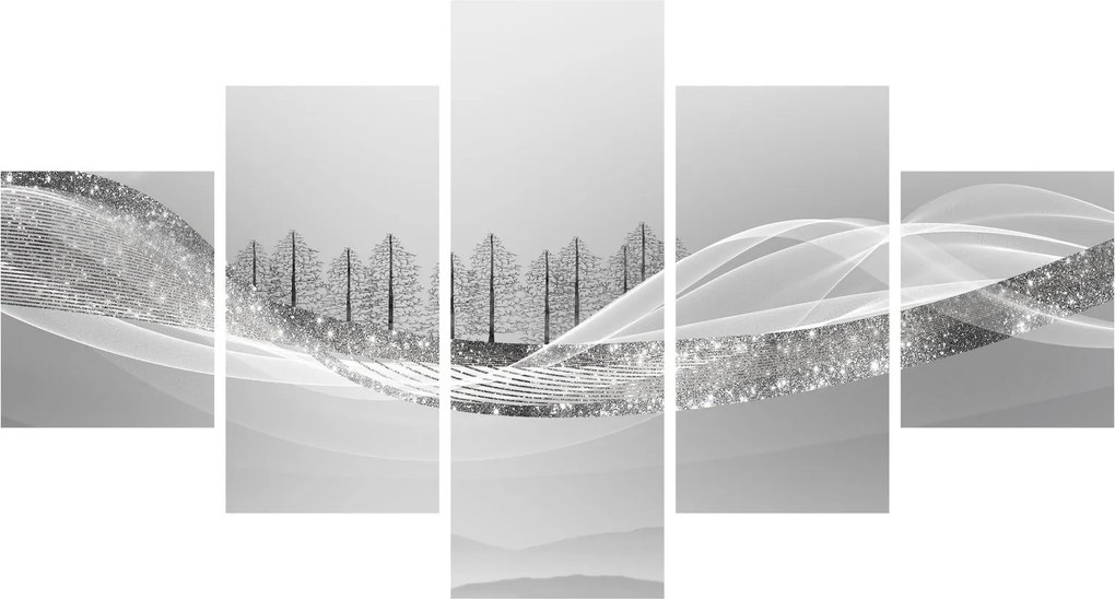 Obraz - Srebrny krajobraz (125x70 cm)