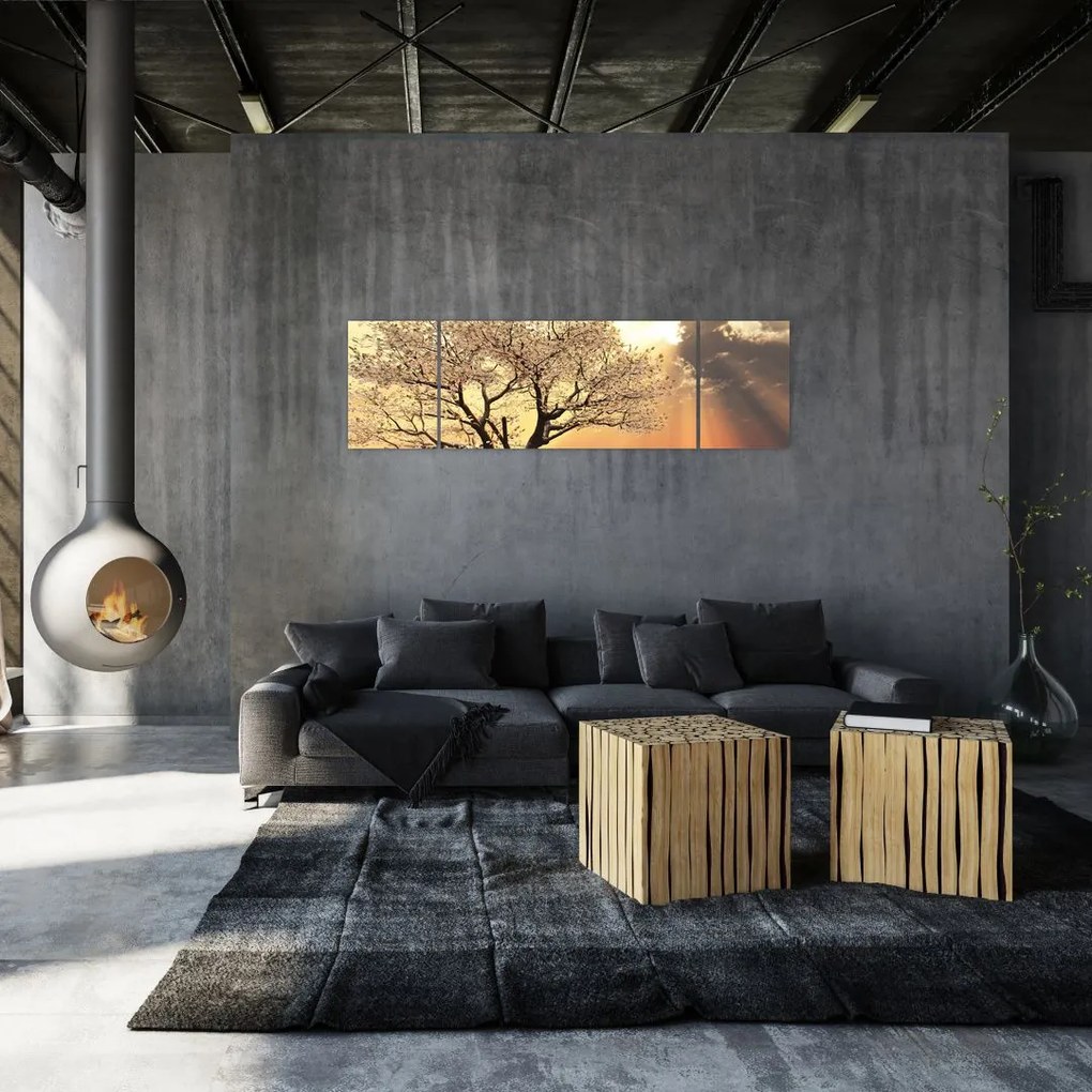Obraz drzewa na łące (170x50 cm)