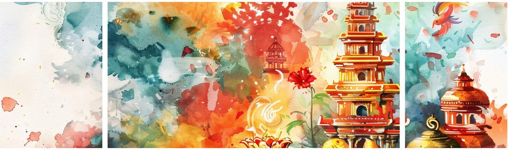 Obraz - Ilustracja akwarelowa (170x50 cm)