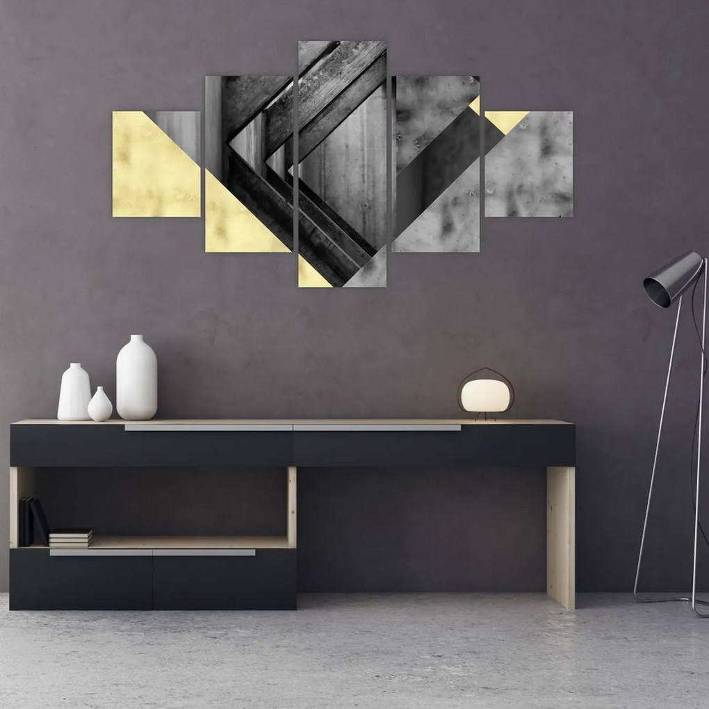 Obraz - Teksturowane kształty (125x70 cm)