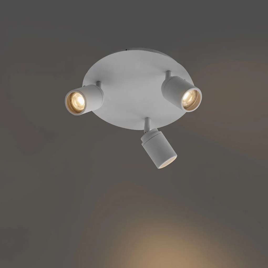 Nowoczesny reflektor łazienkowy biały 3-punktowy IP44 - Ducha