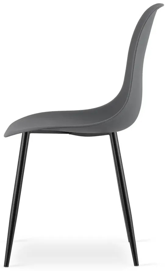 Ciemnoszare krzesło plastikowe do jadalni W6-G89
