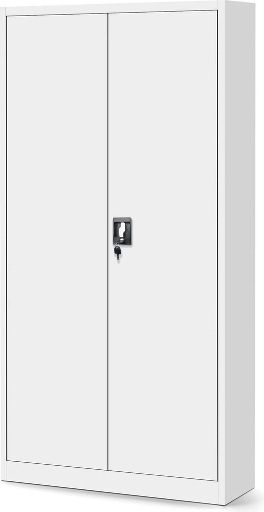 Dwudrzwiowa szafa aktowa z sejfem Tomasz 90x45x185 cm biała