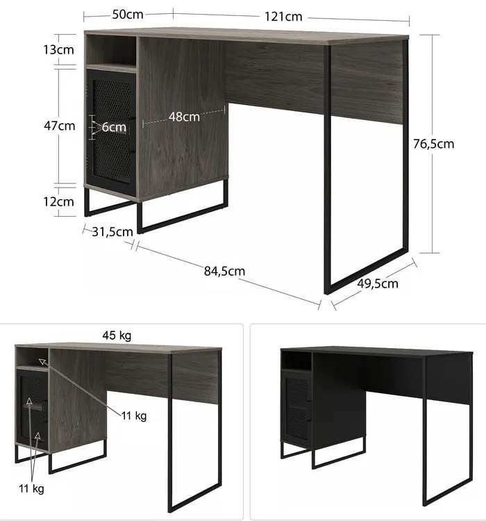 Biurko 50x121 cm Purdue – Støraa