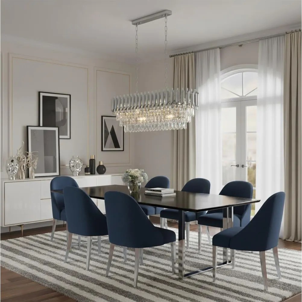 Brilagi - Żyrandol na łańcuchu ECLIPSE 10xE14/10W/230V 78x28 cm srebrny