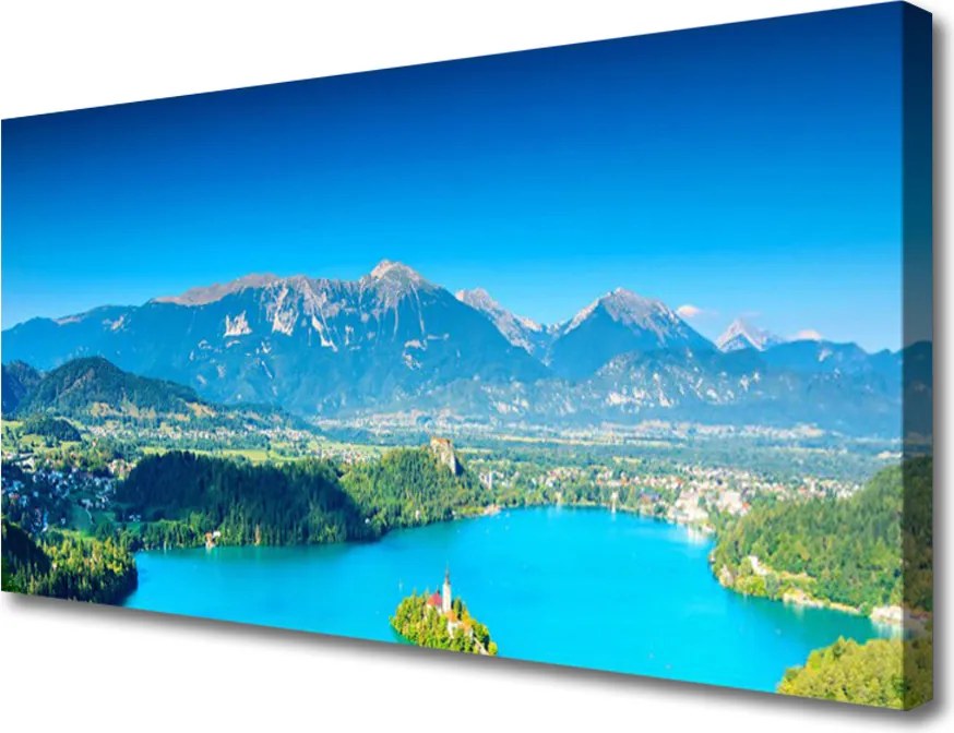 Obraz drukowany na płótnie Odbicie Szczytów w Jeziorze