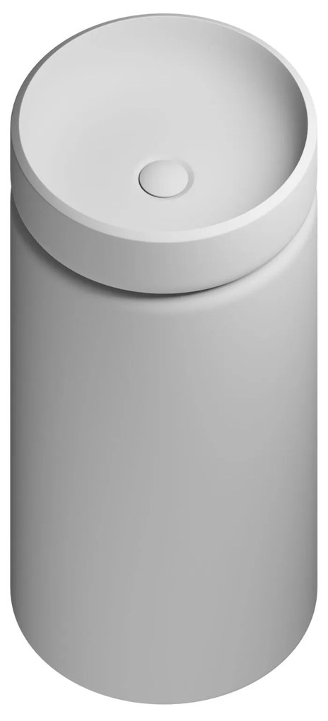 Umywalka z konglomeratu wolnostojąca okrągła szara matowa 85 x 40 cm RONA Grey Matt : Podłączenie syfonu - Do ściany