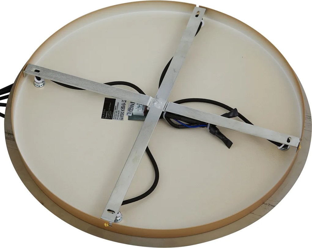 Lampa wisząca Art Deco złota ze szkłem opalowym 5-punktowa - Yani