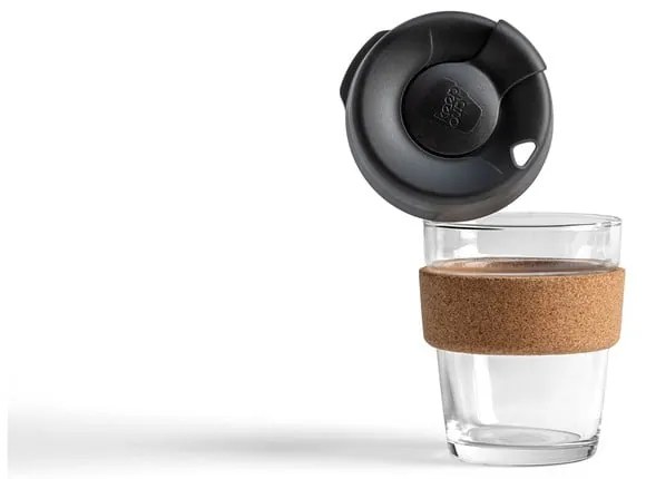 Czarny/brązowy kubek podróżny 340 ml Brew Cork Black M – KeepCup