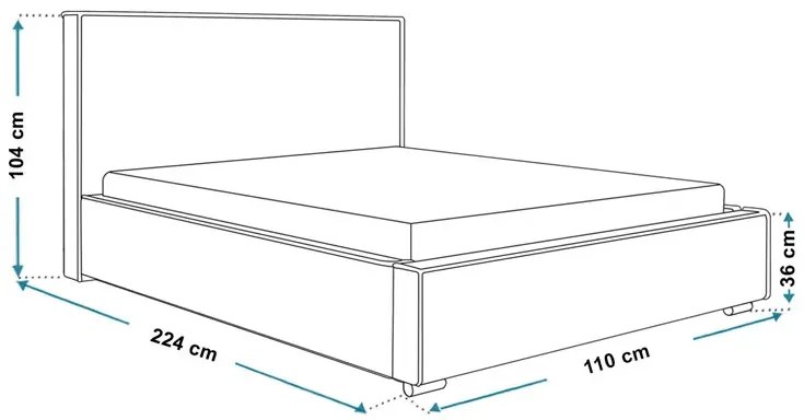 Tapicerowane pojedyncze łóżko 90x200 Eger 2X Balis