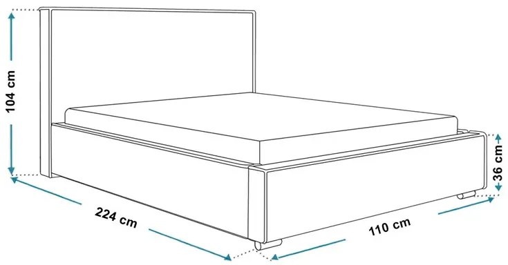 Tapicerowane pojedyncze łóżko 90x200 Mensis 2X - 36 kolorów