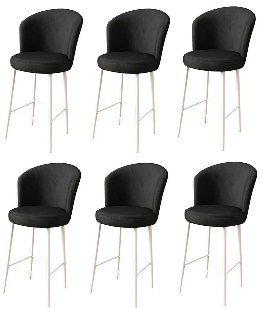 Zestaw krzeseł barowych Fora Black and White, 6 szt., 6 szt.