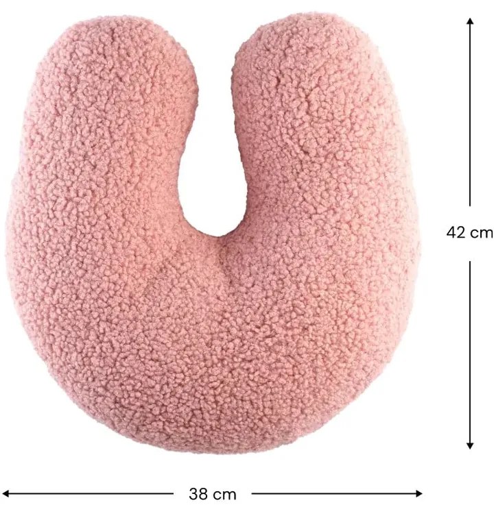 Różowa poduszka na sofę dziecięcą z materiału bouclé U – Wigiwama