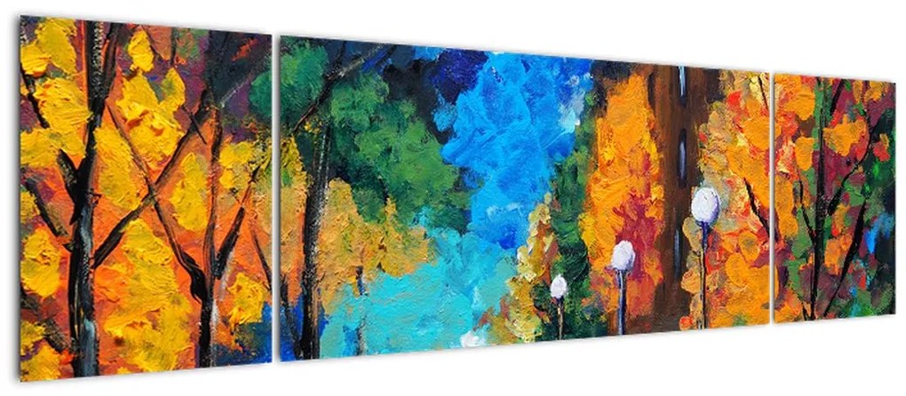 Obraz - Kochankowie, Pointillismus (170x50 cm)