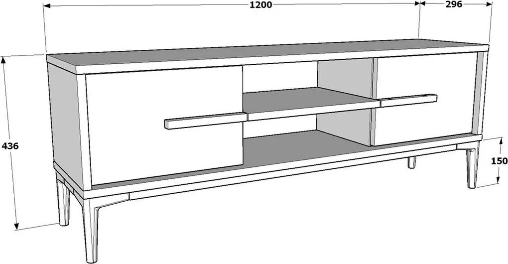 Stolik pod telewizor Eslem White and Walnut