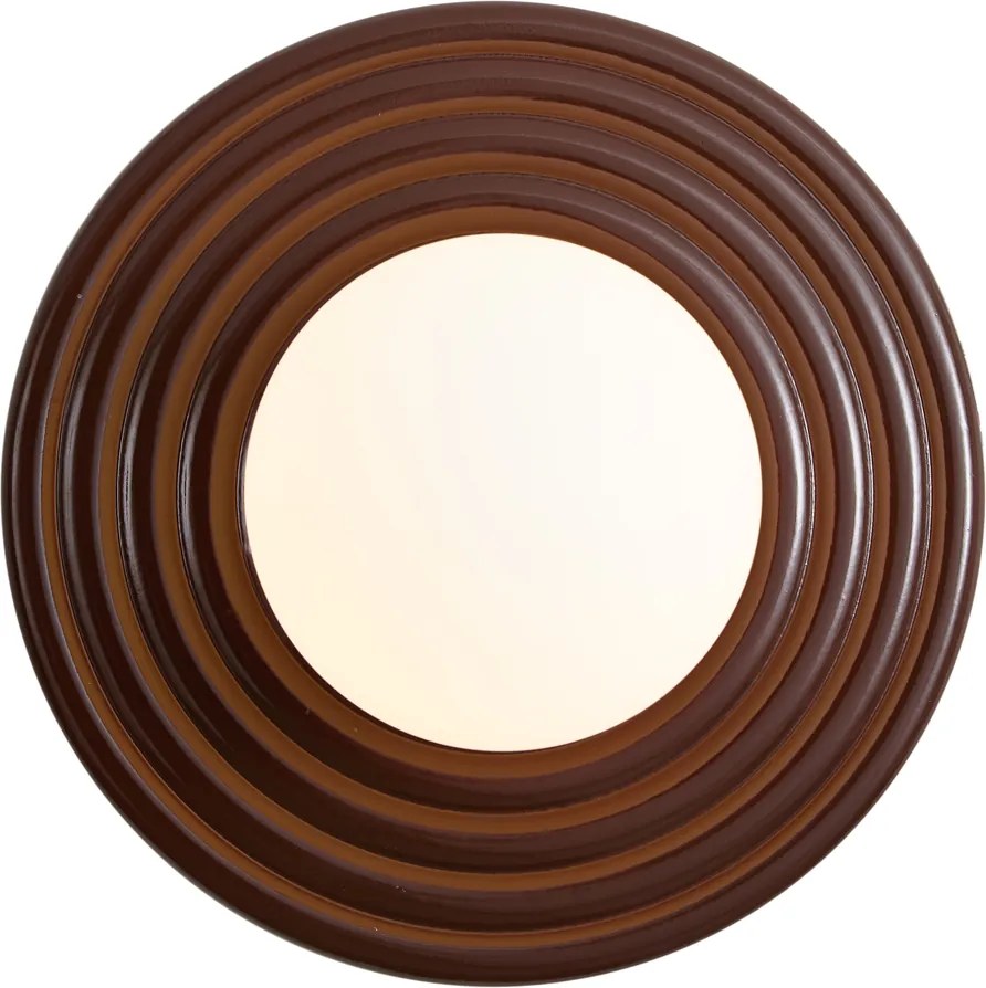 Retro Lampa Ścienna Brązowa z Opalowym Kloszem Okrągłym 20cm IP44 - Lila