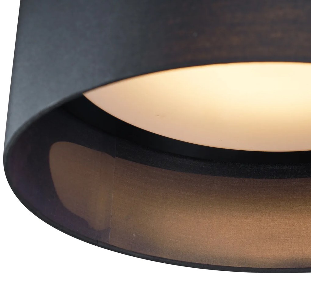 Nowoczesna lampa sufitowa czarna transparentna 40 cm zLED z 3-stopniową regulacją ściemniania - Sue Oswietlenie wewnetrzne