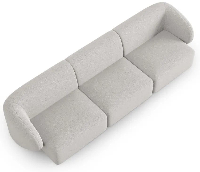 Jasnoszara sofa z tkaniny szenilowej 266 cm Paolo – Milo Casa