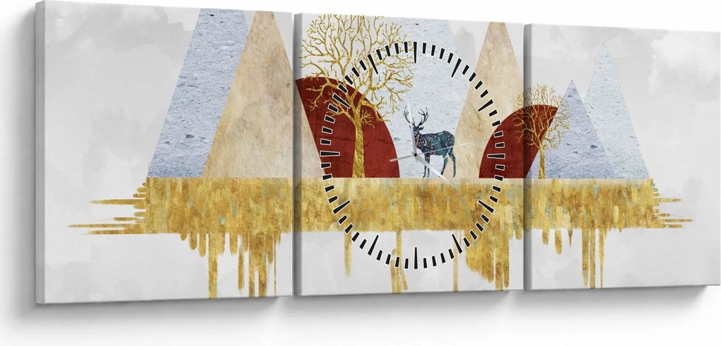 Obraz - Wystrój (z zegarem) (90x30 cm)