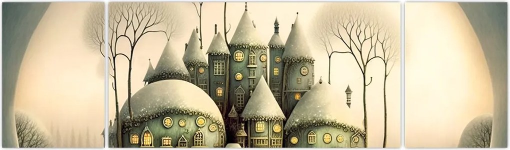 Obraz - Bajkowe domki (170x50 cm)