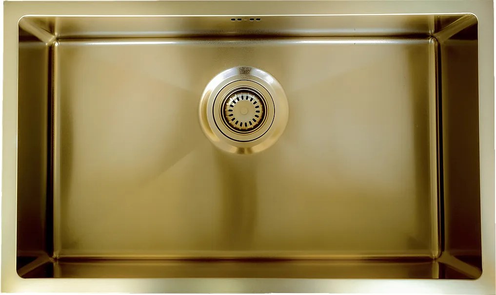 Luisa zlewozmywak 1 komora 76x45 ze stali nierdzewnej szczotkowanej złoto - Essebagno