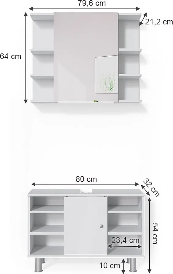 Zestaw mebli łazienkowych biały 60x32x54 fynn