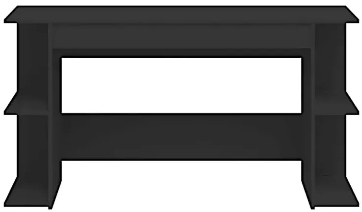 Czarne długie biurko z półkami A0-T02