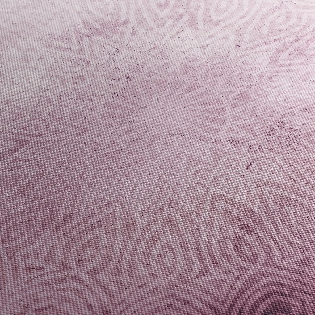 Obraz - Mandala na różowej ścianie (z zegarem) (90x30 cm)