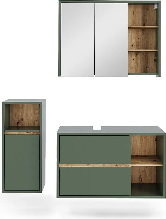Zestaw mebli łazienkowych zielony/rzemieślniczy 100x45.5x60 viola