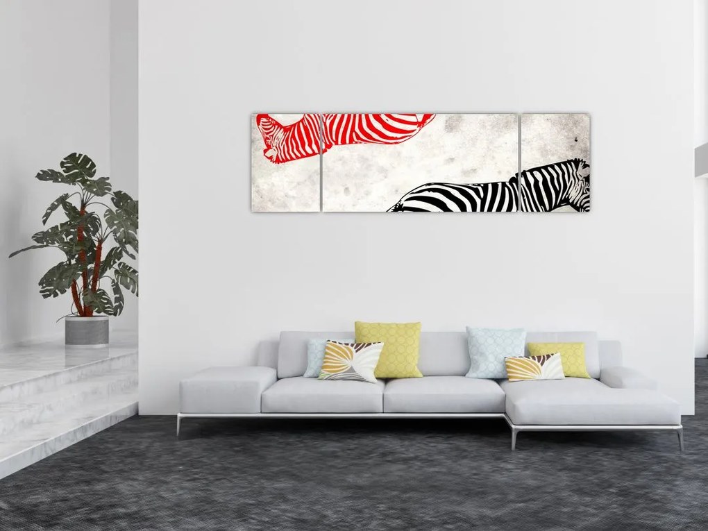 Obraz - Zebry (170x50 cm)